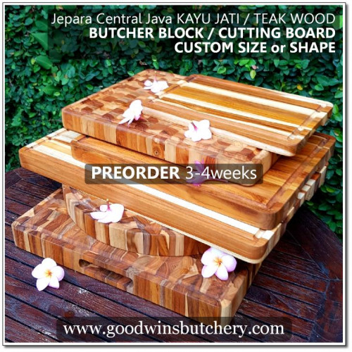 Cutting board butcher block teak wood talenan  kayu  